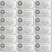 ハートダイアモンド結婚シルバーのゲストアドレスステッキ シール (正面)