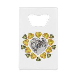 ハートダイヤモンドジェムストーンアート クレジットカード栓抜き