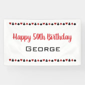 ハートダイヤモンドスペードクラブカジノ誕生日 横断幕 (横)