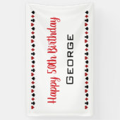 ハートダイヤモンドスペードクラブカジノ誕生日 横断幕 (縦)