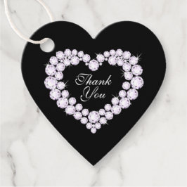 ハートダイヤモンド感謝していオンブラックユー結婚式の引き出物タ フェイバータグ