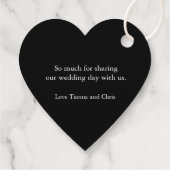 ハートダイヤモンド感謝していオンブラックユー結婚式の引き出物タ フェイバータグ (裏面)