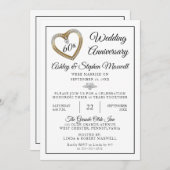 ハートダイヤモンド６０周年結婚記念日パーティー 招待状 (正面/裏面)