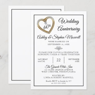 ハートダイヤモンド６０周年結婚記念日パーティー 招待状