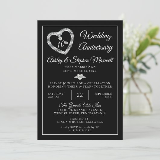 ハートダイヤモンド10周年ウェディングパーティー 招待状 (スタンド正面)