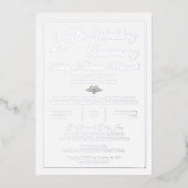 ハートダイヤモンド25結婚周年記念パーティーフォイル 箔招待状 (正面)