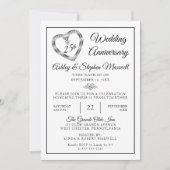 ハートダイヤモンド 25周年記念結婚パーティー 招待状 (正面)