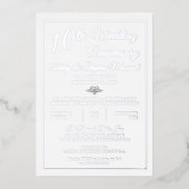 ハートダイヤ結婚モンド10周年記念パーティー 箔招待状 (正面)