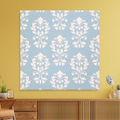 ハートダマスクビッグPTN IIピンクオンブルー キャンバスプリント (インサイチュ (リビング))