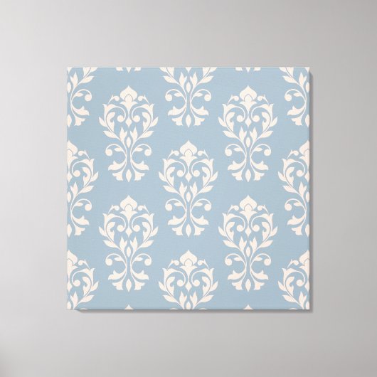 ハートダマスクビッグPTN IIピンクオンブルー キャンバスプリント (正面)