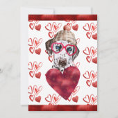 ハートダルマチアン犬の恋人バレンタインギフト シーズンカード (正面)