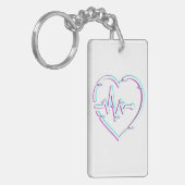ハートチェックアクリルキーチェーン キーホルダー (正面左)