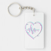 ハートチェックアクリルキーチェーン キーホルダー (正面)