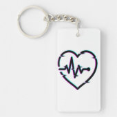 ハートチェックアクリルキーチェーン キーホルダー (正面)