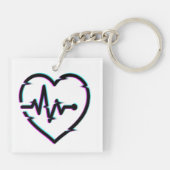 ハートチェックアクリルキーチェーン キーホルダー (裏面)