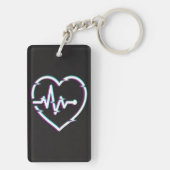ハートチェックアクリルキーチェーン キーホルダー (裏面)