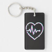 ハートチェックアクリルキーチェーン キーホルダー (正面)