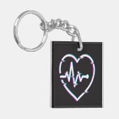 ハートチェックアクリルキーチェーン キーホルダー (正面左)