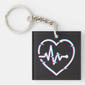 ハートチェックアクリルキーチェーン キーホルダー (正面)