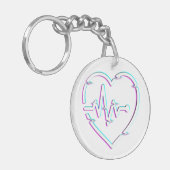 ハートチェックアクリルキーチェーン キーホルダー (正面左)