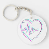 ハートチェックアクリルキーチェーン キーホルダー (正面)