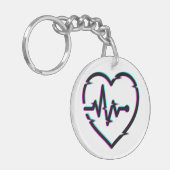 ハートチェックアクリルキーチェーン キーホルダー (正面左)