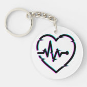 ハートチェックアクリルキーチェーン キーホルダー (正面)
