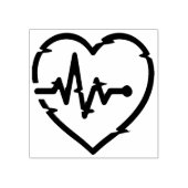 ハートチェックウッドアートスタンプ ラバースタンプ (インプリント)