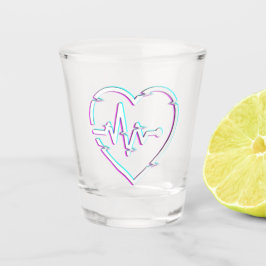 ハートチェックショットガラス ショットグラス