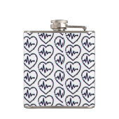 ハートチェックビニール包まれたフラスコ フラスク (裏面)