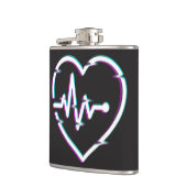 ハートチェックビニール包まれたフラスコ フラスク (左)