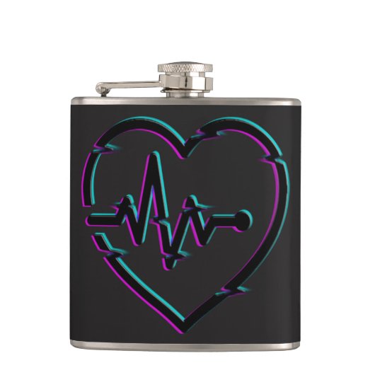 ハートチェックビニール包まれたフラスコ フラスク (正面)