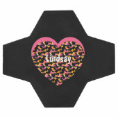 ハートチエタアニマルプリントモノグラム名 サッカーボール (フラット)