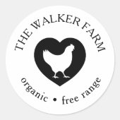 ハートチキンファーム生卵 ラウンドシール (正面)