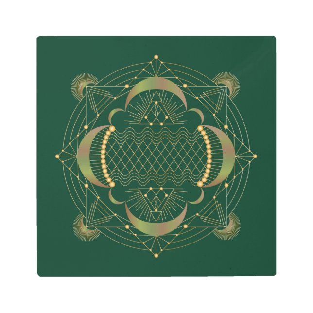 ハートチャクラシャドウマンダラメタルプリント メタルプリント (正面)