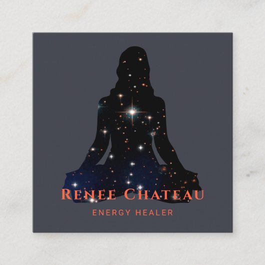ハートチャクラ、エネルギーヒーラー スクエア名刺 (正面)
