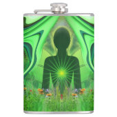 ハートチャクラ – 隠れた世界のシンボル フラスク (正面)