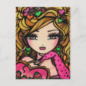 ハートチョコレートキャンディマーメイドファンタジーアートガール ポストカード (正面)