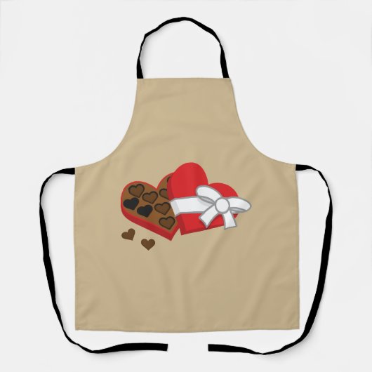 ハートチョコレートギフトボックス – バレンタインデー エプロン (正面)