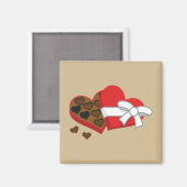 ハートチョコレートギフトボックス – バレンタインデー マグネット (正面/裏面)