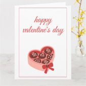 ハートチョコレートボックス スウィートバレンタインデー カード (黄色い花)