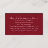 ハートチョコレートボックス、菓子類 名刺 (裏面)