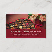 ハートチョコレートボックス、菓子類 名刺 (正面)