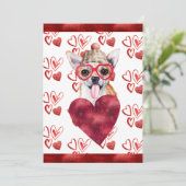 ハートチワワ犬ラバー バレンタインギフト シーズンカード (スタンド正面)