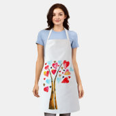 ハートツリーお洒落valemtines エプロン (着用した状態)