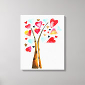 ハートツリーお洒落valemtines キャンバスプリント (正面)
