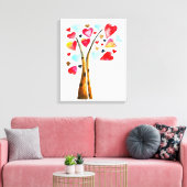 ハートツリーお洒落valemtines キャンバスプリント (インサイチュ (リビング))