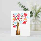 ハートツリーお洒落valemtines ポストカード (スタンド正面)