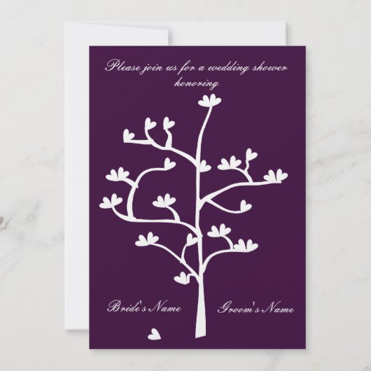 ハートツリーウェディングシャワー招待状 招待状 (裏面)