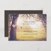 ハートツリーウェディングRSVPカード 出欠カード (正面/裏面)